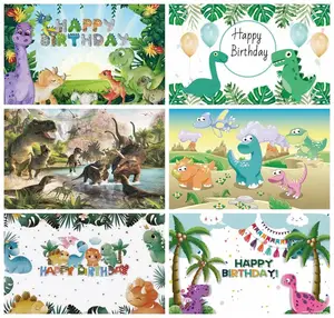 Laeacco День Рождения декорации джунгли вечевечерние мир Юрского периода Динозавр для фотосъемки новорожденных Детский душ Фотофон для фотосъемки