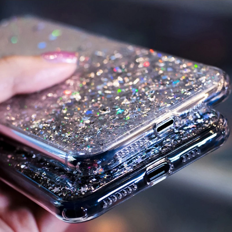 Phone Case for Samsung Galaxy S20 Ultra S10 S9 S8 Plus Note 10 Pro A51 A71 A81 A91 A10 A20 A30 A50 A70 Bling Glitter Star Cases