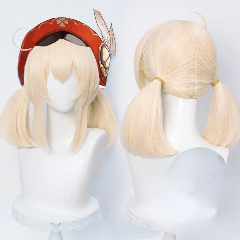 

Парик для косплея Genshin Impact Klee, 45 см, парик Золотой, парики для косплея аниме, термостойкие синтетические парики, парики на Хэллоуин для девоче...