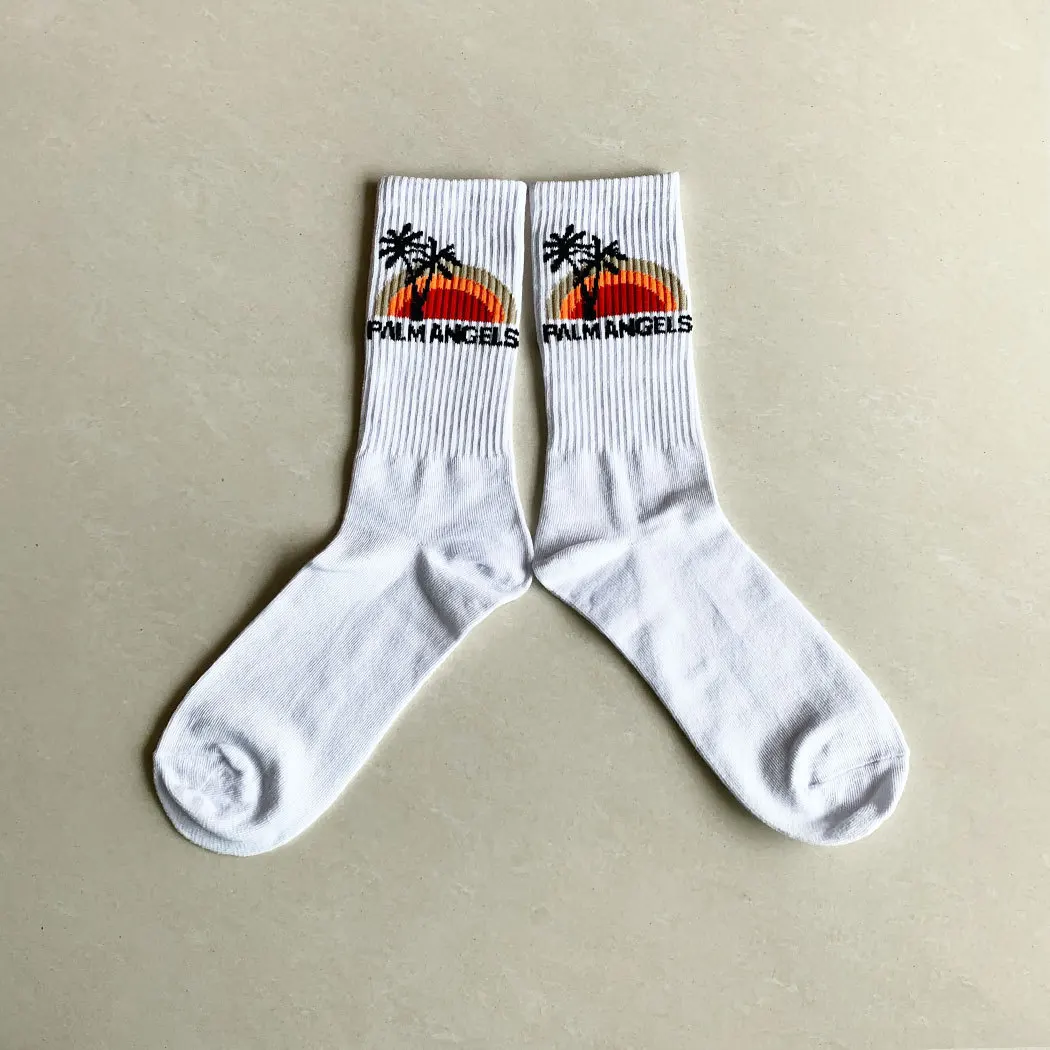 

Street fashion palm cotton PA angel letter high street hip hop casual socks men and women