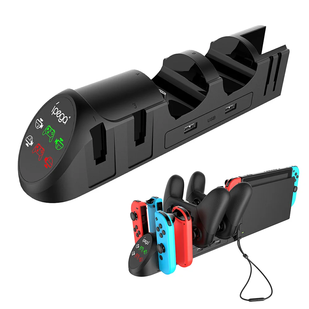 6 IN 1 Charger Station for Nintend Switch Pro & 4 Joy-Con Controller Dual USB Charging Dock with LED Indicators Gamepad Charger
6 IN 1 Charger Station for Nintend Switch Pro & 4 Joy-Con Controller Dual USB Charging Dock with LED Indicators Gamepad Charger