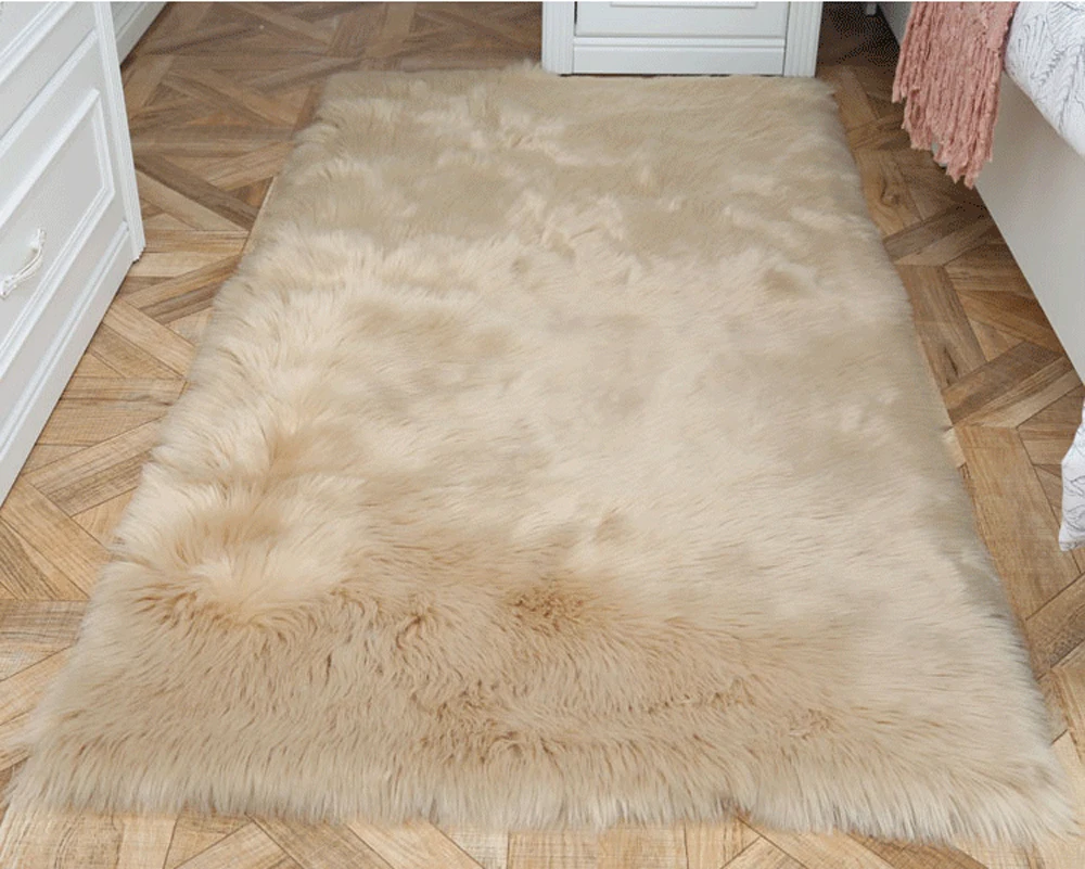 Роскошный искусственный ковер из овчины волосатые для Гостиная ковры