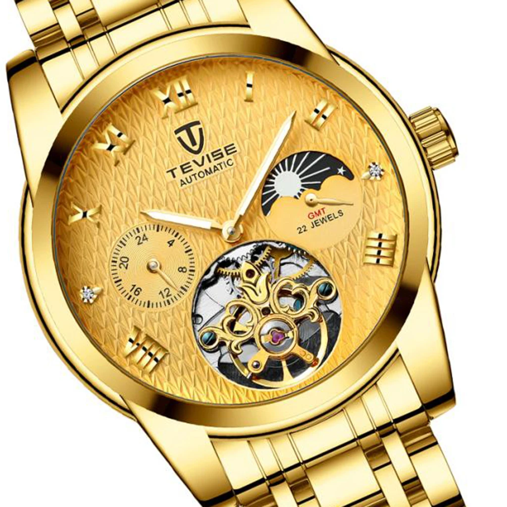 

Business Automatic Mechanical Watch Wristwatch Stainless Steel Strap Jewelry