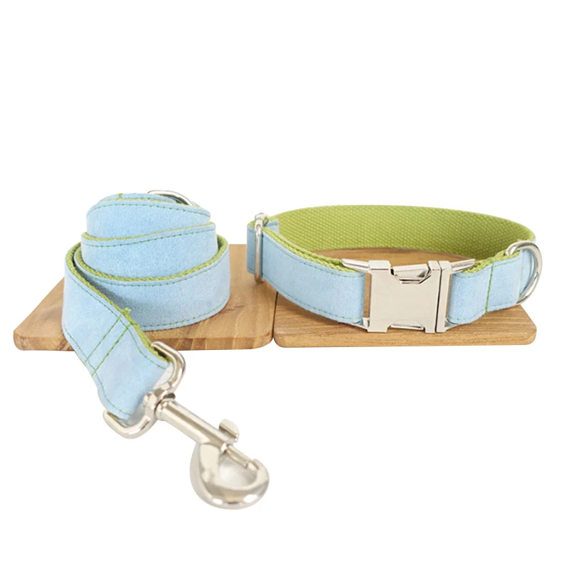

2022 Handmade Petcircle Hot Sale Light Fresh Blue Pet Dog Leash Traction Rope Pets Dogs Collar For Small And Large Dogs XS-XL