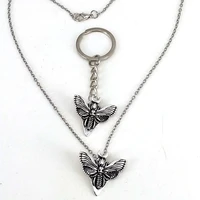 1 pcs punk dead moth antiquity mini insect moth pendant necklace vintage strange collar chain for man women chic jewelry gift