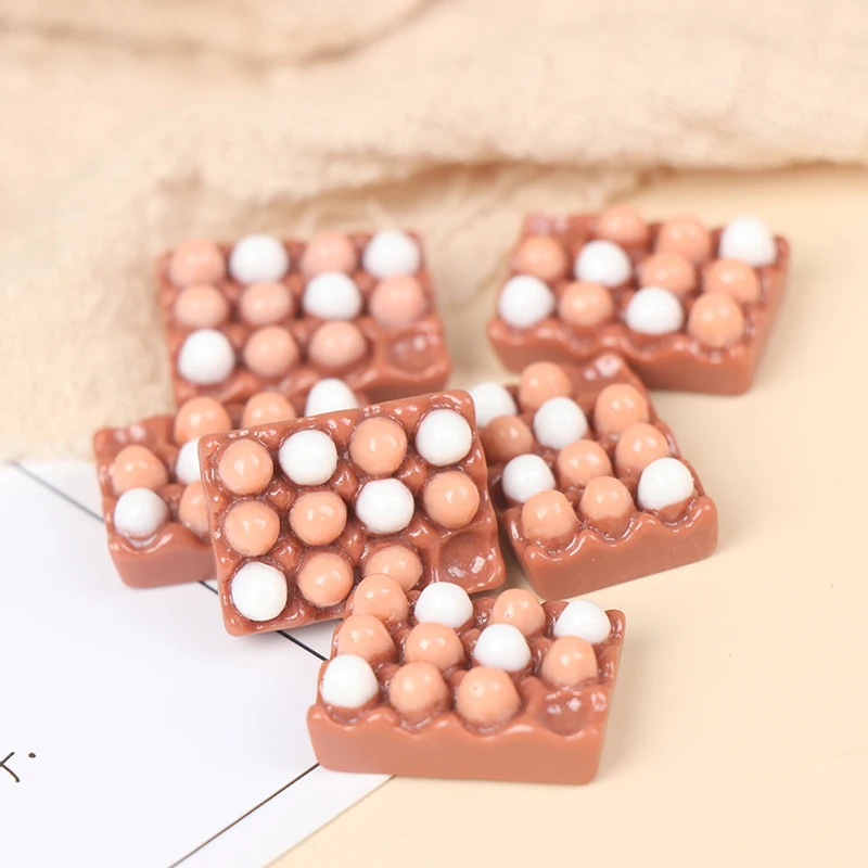 

6pcs /set Dollhouse Miniature Eggs Kitchen Food Model Doll House Kitchen Decor Accessories Model Toys