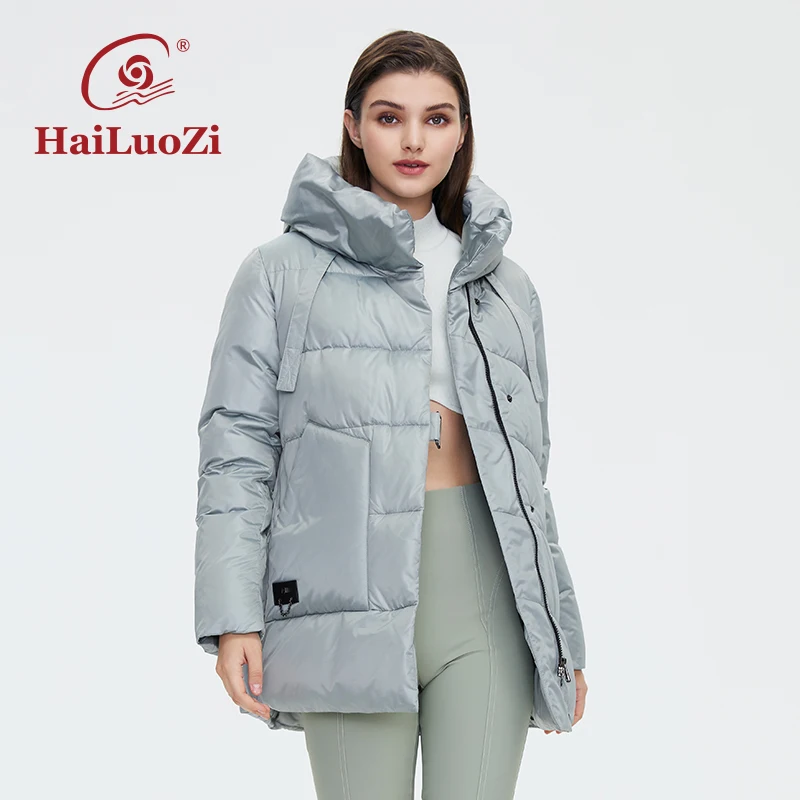 HaiLuoZi 2021 зимнее пальто для женщин короткая модная женская куртка однотонная