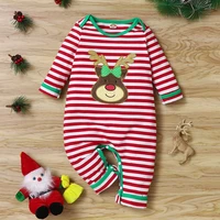 christmas baby rompers striped cute cartoon deer long sleeve baby playsuits cotton soft baby jumpsuits spring fall 3 18m