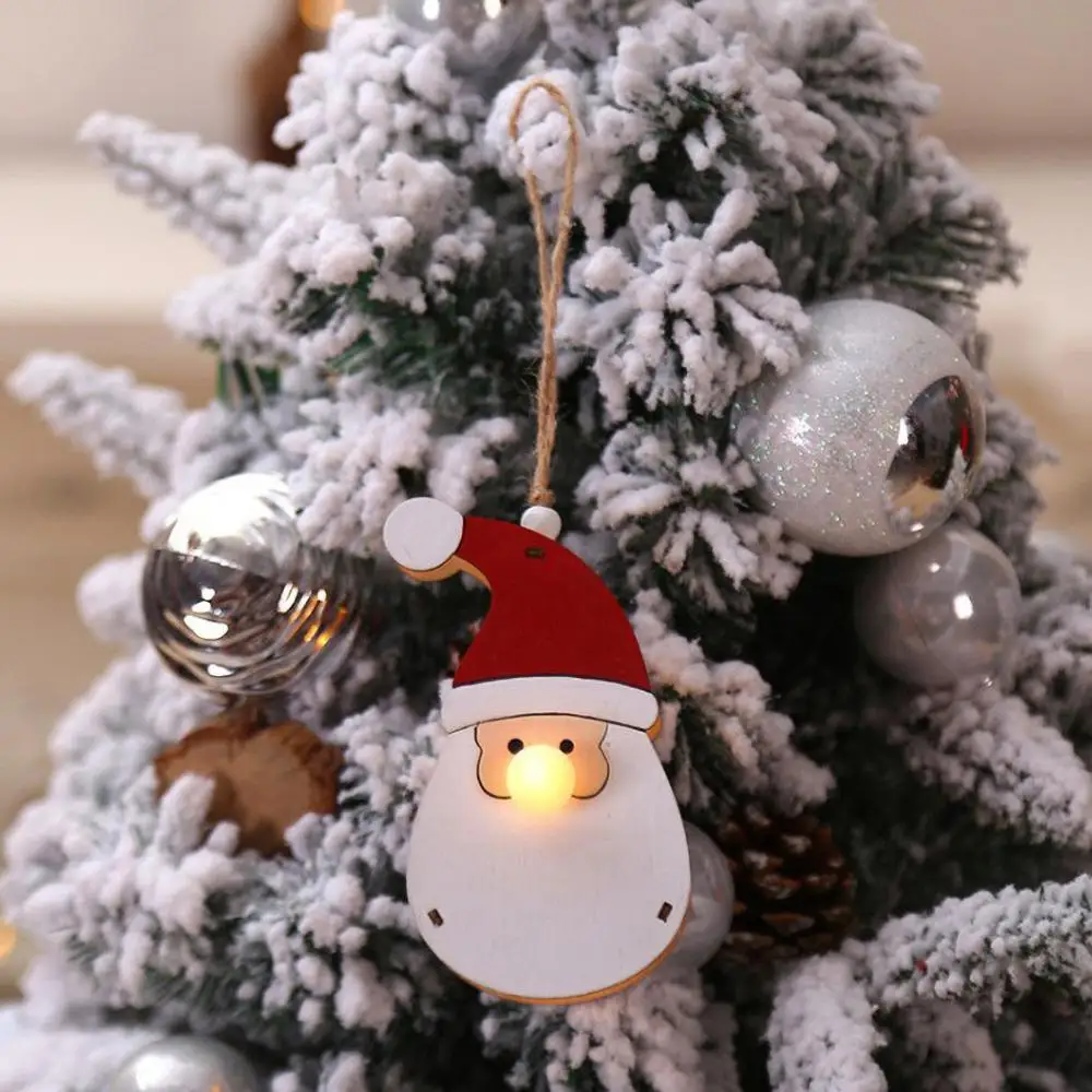 Christmas Glowing Wooden Pendant Tree Hanging Decoration Xmas Party Ornament Kerst Decoratie Cristmas A40 | Дом и сад