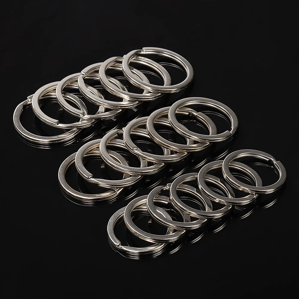 

20pcs 1.7x28mm Key Rings Metal Split Rings Flat Key Rings Findings For Jewelry Making Diy Handmade Keychain Accessories Supplies