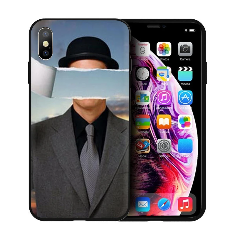 Мягкий силиконовый чехол для телефона EWAU Rene Magritte для iPhone 5 5S SE 6 6s 7 8 plus X XR XS 11 Pro Max - Цвет: B4