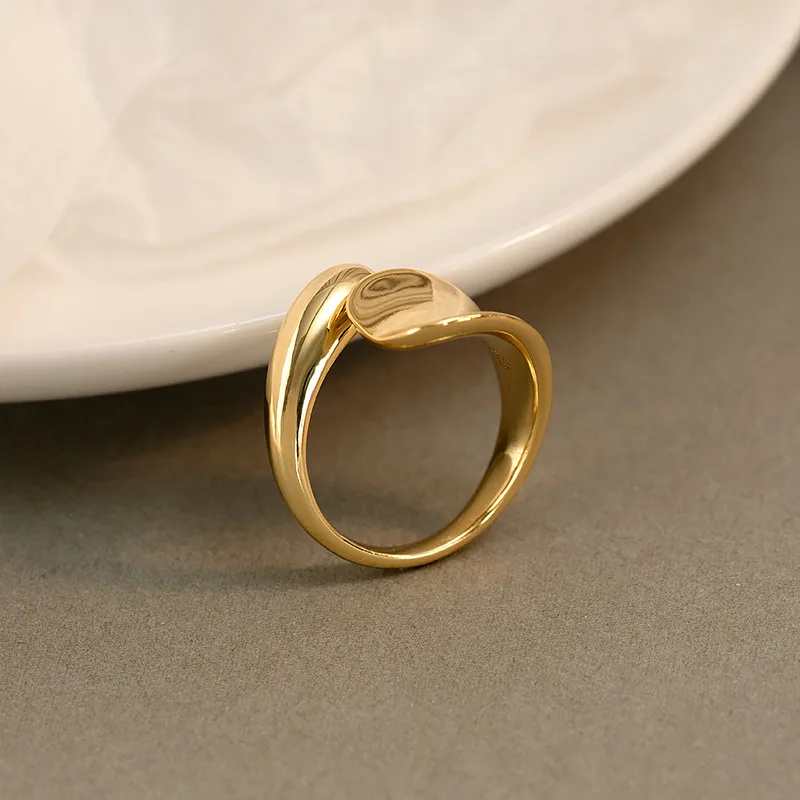 

Silvology 925 стерлингового серебра Глянцевая листья Кольца для женщин капли воды заявление в минималистском стиле Корея кольца Женская мода юве...