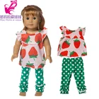 Одежда для куклы 18 дюймов, штаны, клубничный комплект для новорожденных, кукольные штаны, Одежда для куклы 18 дюймов, наряд для куклы, игрушки для девочек, одежда