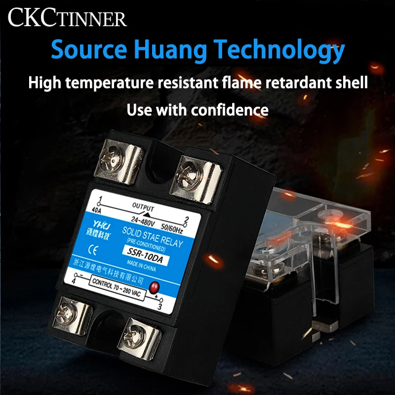 SSR-10DD / 25DD 40DD Single Phase DC controlled SSR single phase solid state relay with plastic dust cover Heat Sink 220V | Обустройство