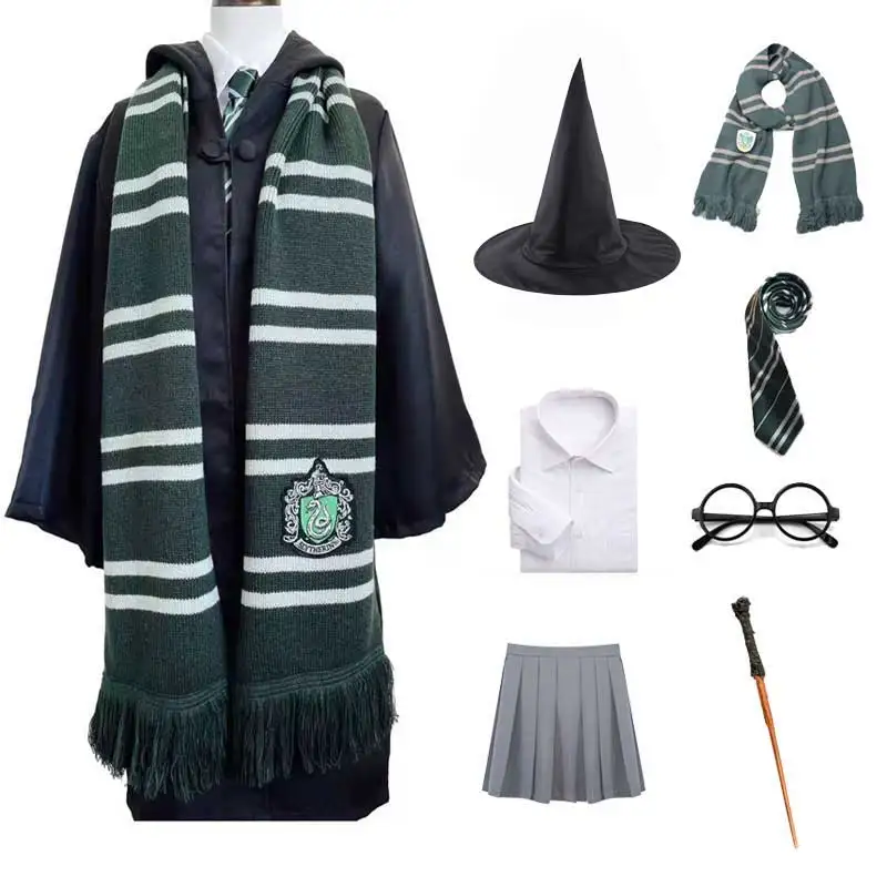 Костюм волшебника для детей и взрослых школьный халат плащ шарф галстук палочка