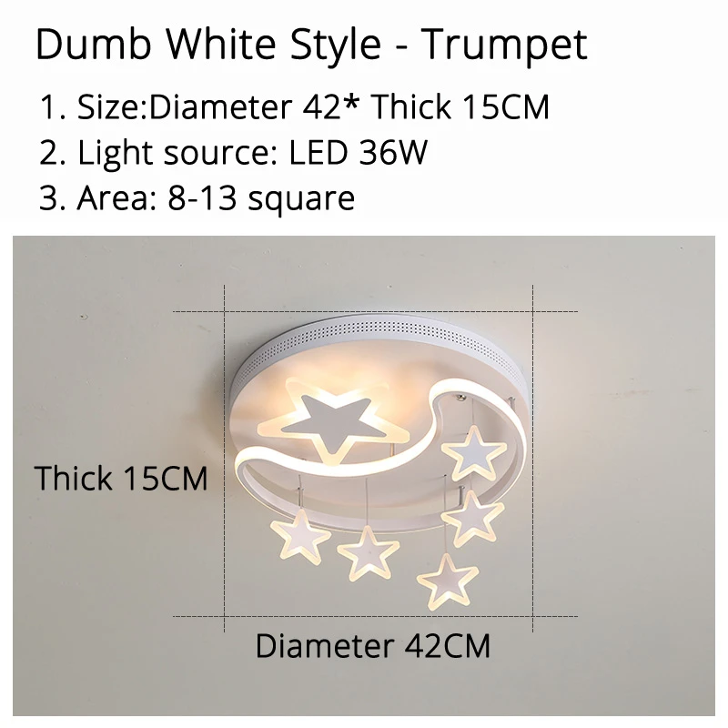 white 42cm 36w 8070 Акриловый светодиодный светильник-люстра для детской кровати, кабинета, железная основа, кремниевый Диммируемый пульт дистанционного управления, розовый, белый, осветительная лампа - Цвет абажура: white 42cm 36w 8070