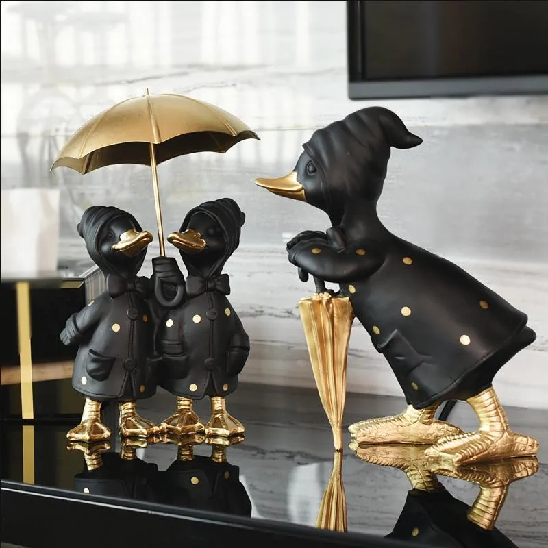 [HHT] скандинасветильник свет роскошный зонт маленькая черная утка украшение для