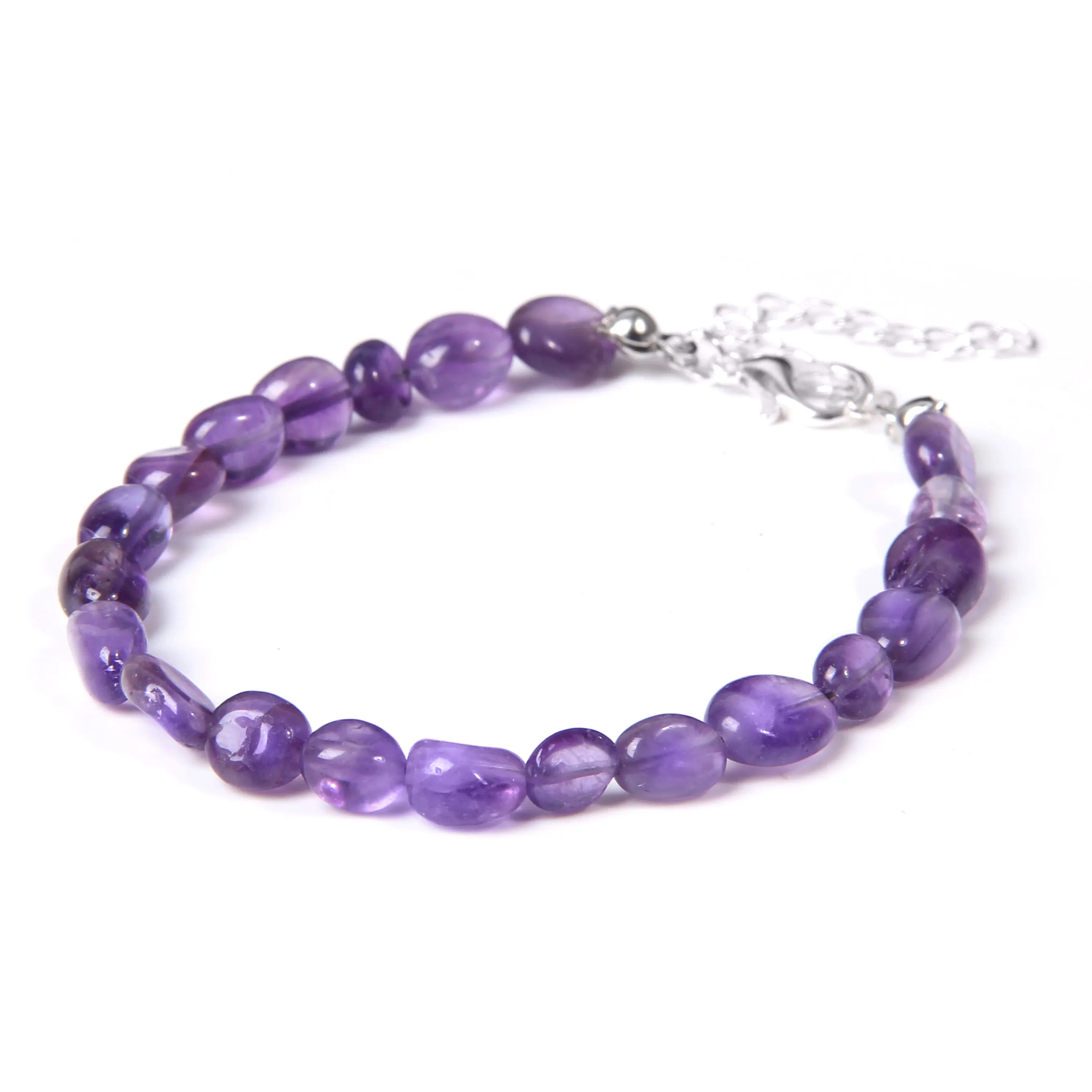 Irregular Natural Gems Stone Beads Bracelets Women Polished Tiny Amethysts Bangle For Men Jewelry Handmade Adjustable Pulsera | Украшения и