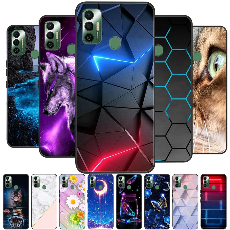 For Tecno Spark 7 Case 6.5"  Wolf Cartoon Silicon Soft TPU Back Cover For Tecno Spark7 Phone Cases Spark 7T 7 2021 Fundas Coque