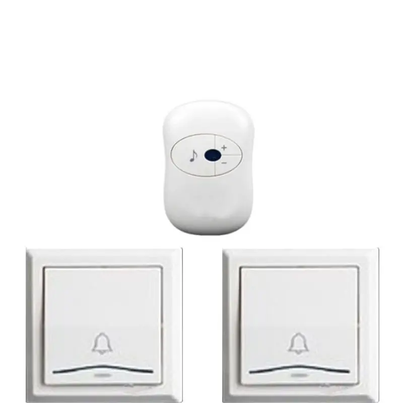 

2 Emitters Doorbell Set Waterproof Max. 280M Work Wireless Door Bell Big Size Push Chime 36 Melodies With Battery