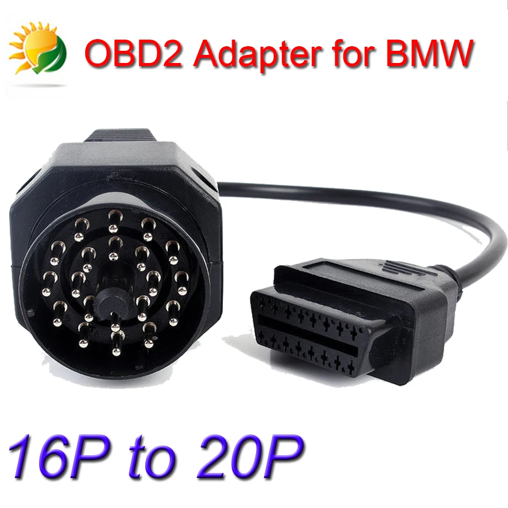 

Black VAG 20pin OBD1 to 16pin OBD2 Connector Adapter Cable for BMW E31 E32 E34 E36 Works on BMW with 20 PIN Diagnostic Connector