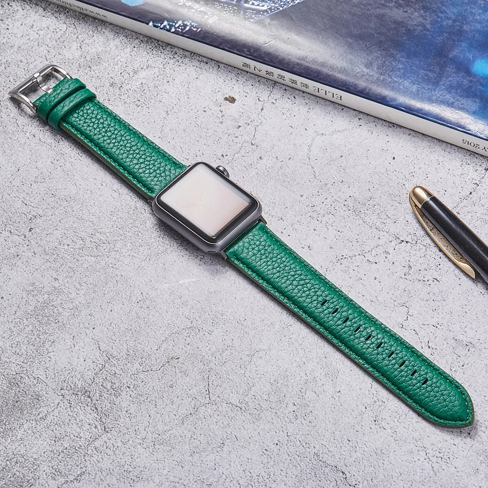 Ремешок для часов Apple Watch 44 мм ремешок из натуральной кожи iwatch 5 4 мягкой женщин