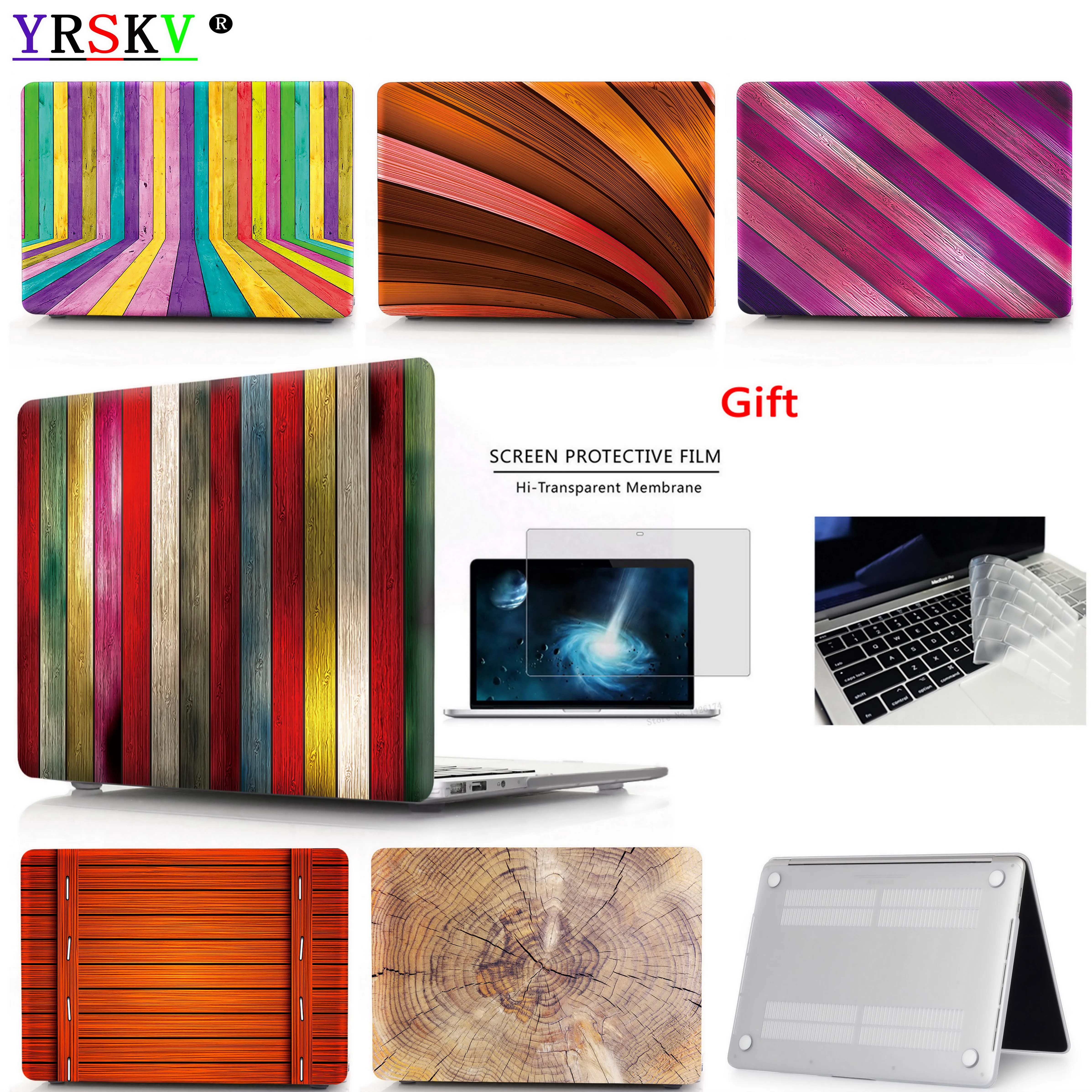 3D чехол под дерево для Apple Macbook Air Pro Retina 11 12 13 15 дюймов 3 4 A1932 + подарок|Сумки и чехлы