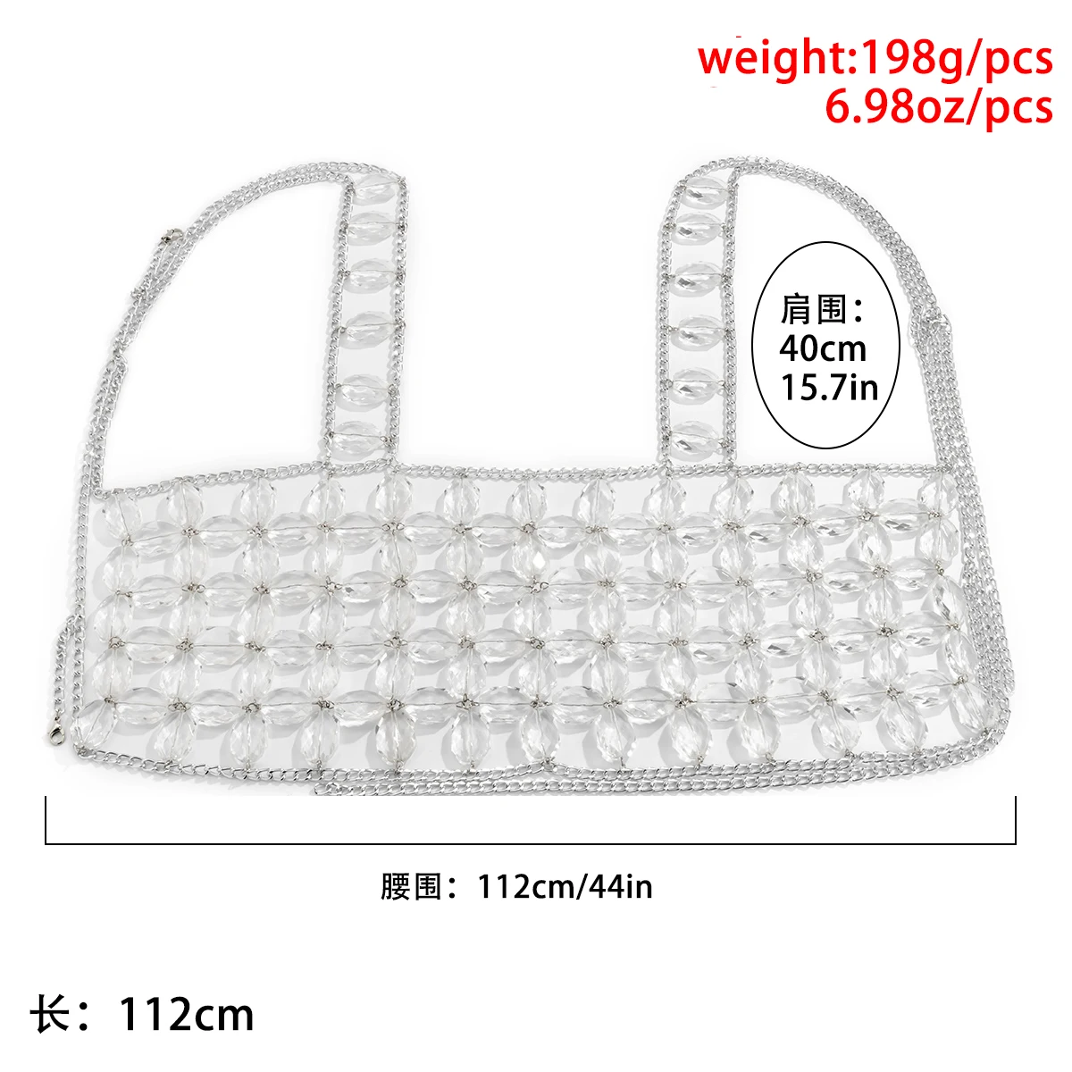 

Handmade Transparent Acrylic Mesh Bra Jewelry Women Charming Wholesale Thong Bikini Bathing Suit Decoration Festival Accessories