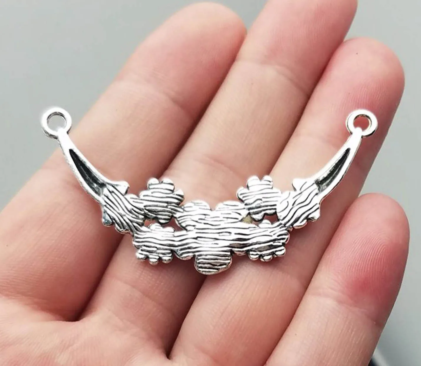 10 шт./лот-59x16 мм посеребренные Подвески в виде ветки цветка под старину