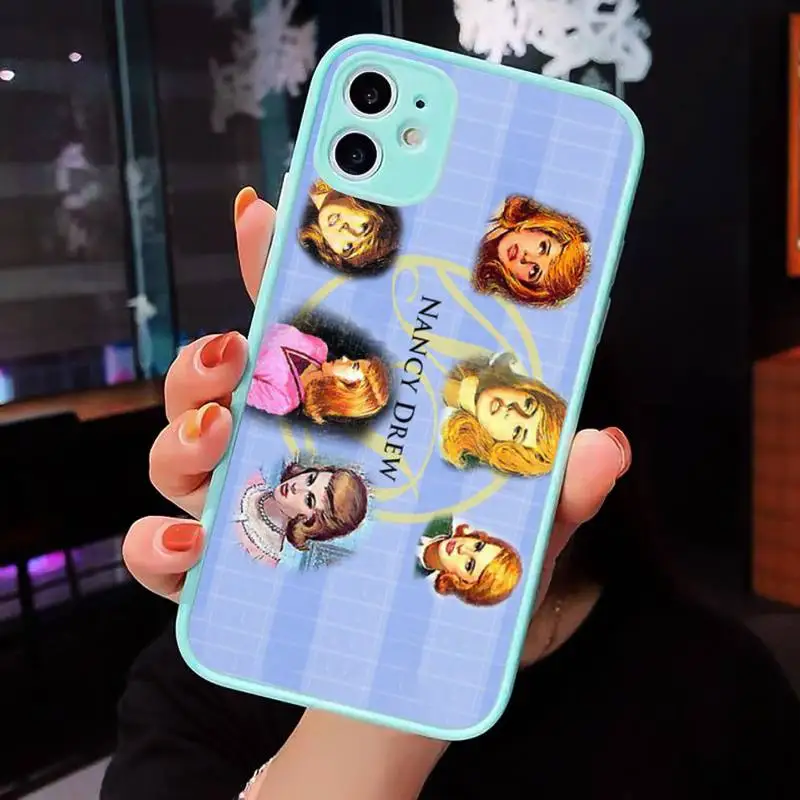 

Nancy Drew Phone Case For iPhone 12 11 Mini Pro XR XS Max 7 8 Plus X Matte transparent blue Back Cover