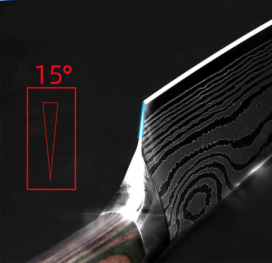 Кухонный нож 9 шт./компл. кухонные инструменты из нержавеющей стали дамасский для