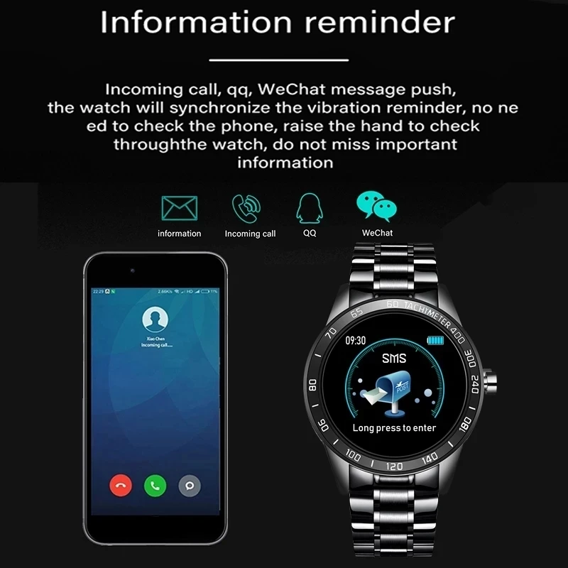 lige 2020 new steel smart watch men smart watch sport for iphone heart rate blood pressure fitness tracker creative smartwatch free global shipping