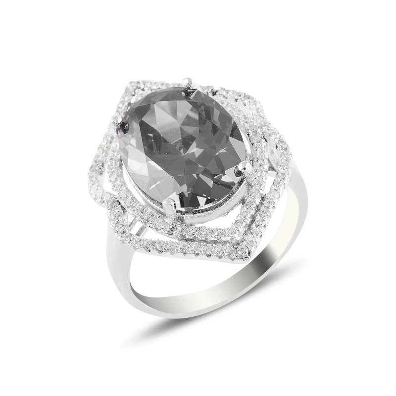 

Серебристо-серое циркониевое обручальное кольцо Silverlina