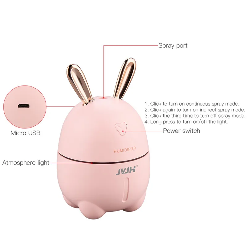 Ультразвуковой мини увлажнитель воздуха 300 мл аромадиффузор эфирного масла для