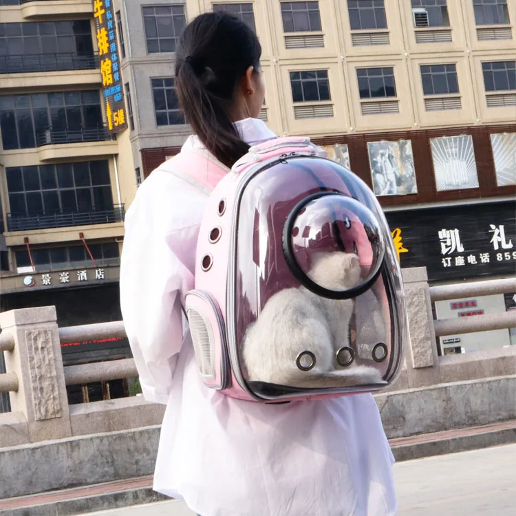 

Astronaut Window Bubble Carrying Travel Bag Breathable Space Capsule Transparent Pet Carrier Bag Dog Cat Backpack