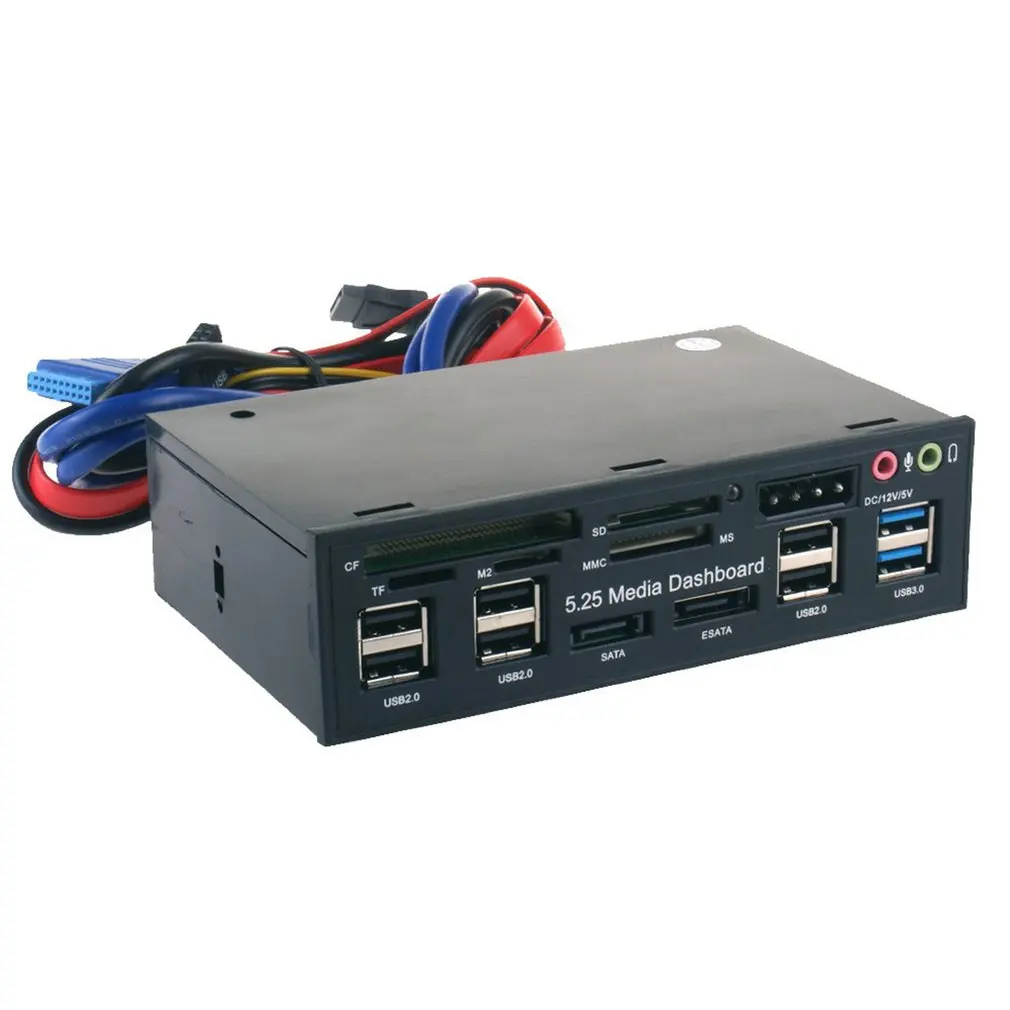 5 25 "ПК Передняя панель приборной панели медиа Usb 3 0 концентратор аудио Esata Sata