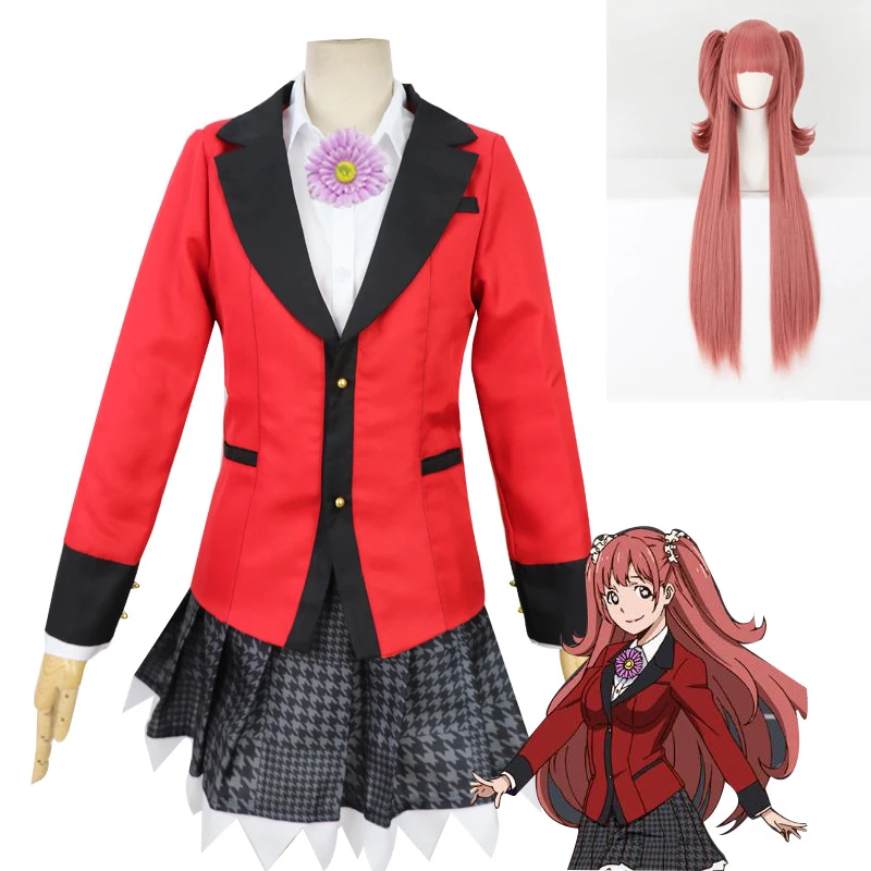 2020 косплей обувь Jabami Yumeko Kakegurui компульсивный геймблер костюм парики Хэллоуин