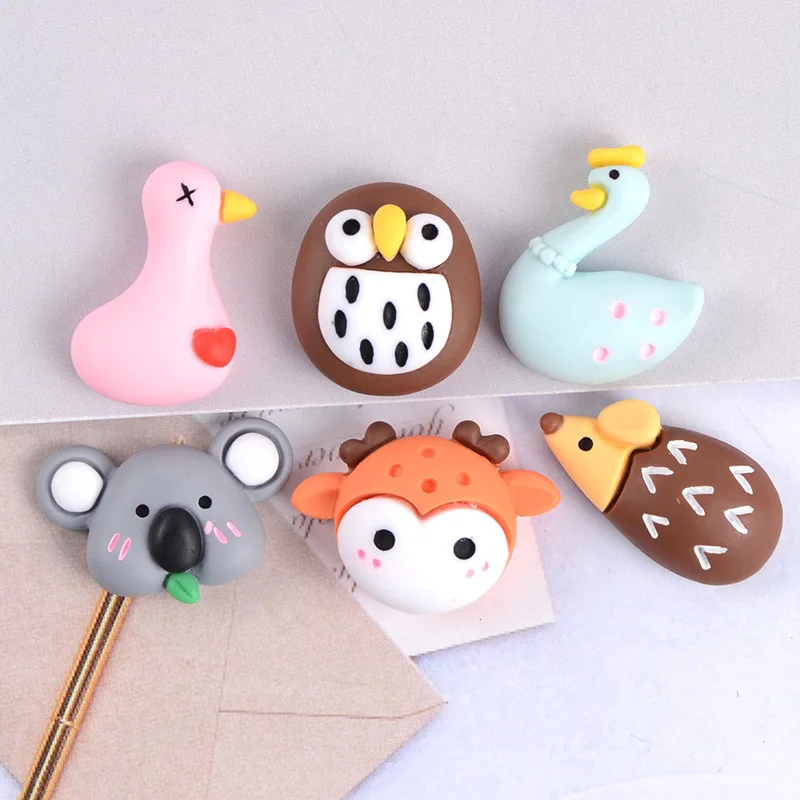 10 шт./лот Мультяшные животные с плоской задней стороной кабошон кавайная Сова