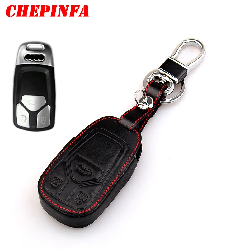 CHEPINFA кожаный чехол для автомобильного ключа Audi A1 A2 A3 A5 A6 A4L A6L Q3 Q5 Q7 TT Q8 A8 Q5L A7 A8L RS3 S5678