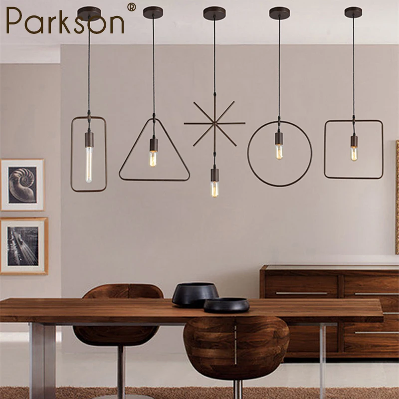 Ретро подвесной светильник винтажная металлическая Геометрическая графическая