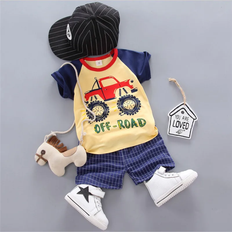 Новинка 2019 года детский комплект одежды для мальчиков детская летняя футболка с