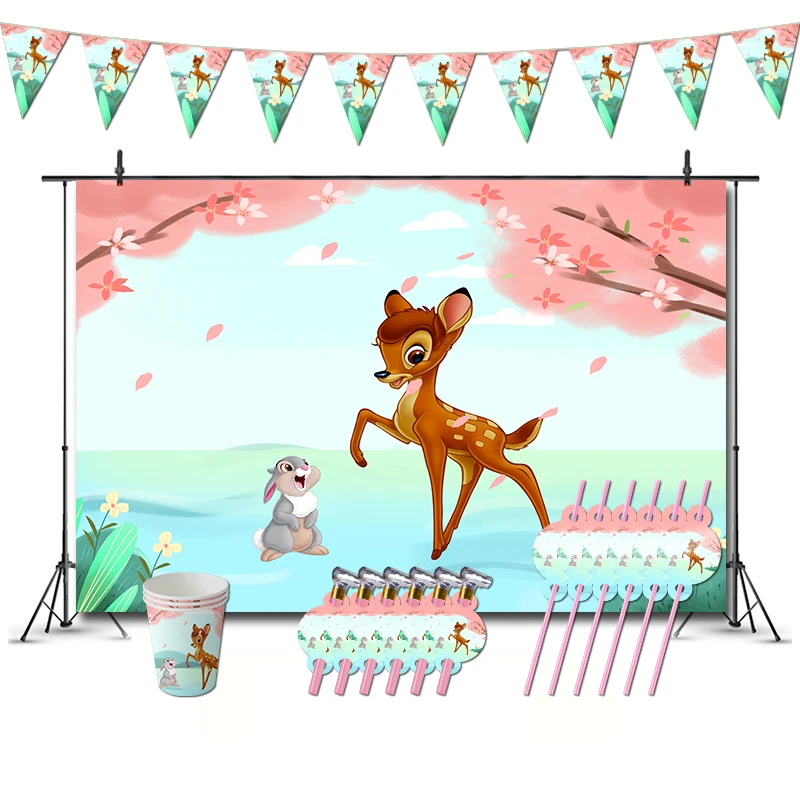 Baby Shower Бэмби на день рождения Лесной животных вечерние украшения для баннеров
