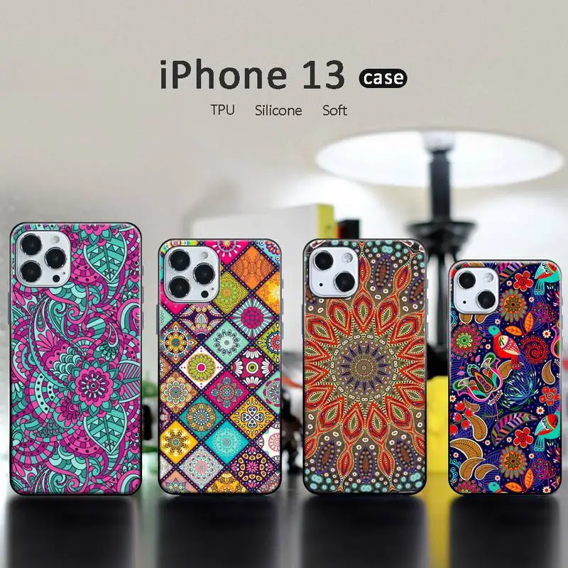 

COLORFUL MANDALA Phone Case for iPhone 13 12 11 mini pro XS MAX XR 8 7 6 6S Plus X 5S SE 2020
