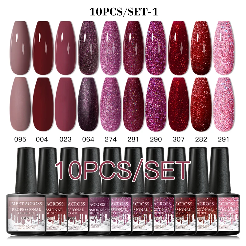 Сверкающий Блестящий Гель лак для ногтей 125 цветов Набор Полупостоянный УФ