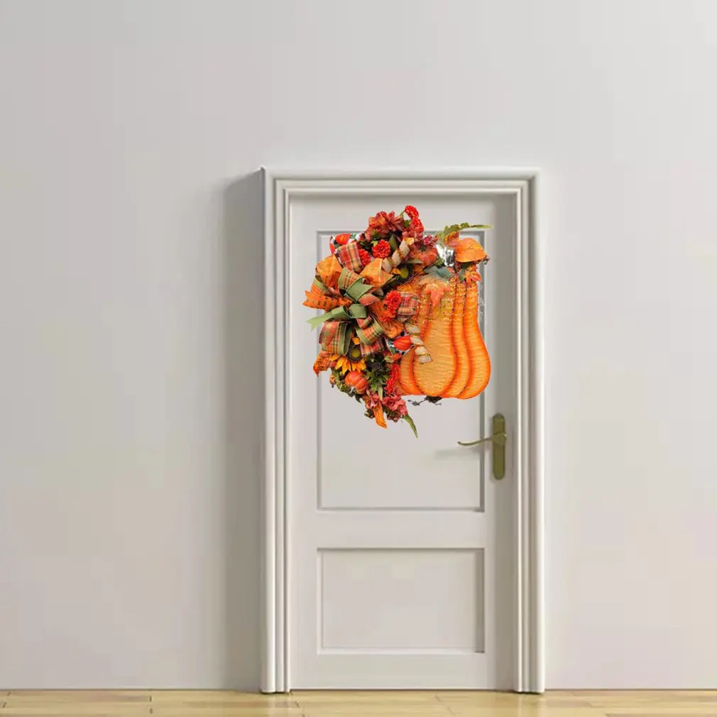 

Halloween Maple Leaf Wreath Door Decor Hanging Pendant Simulation Garland Christmas Door Ornament Artificial Wreath