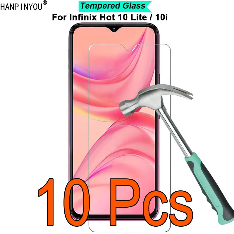 10 шт./лот для Infinix Hot Lite / 10i 9H твердость 2.5D ультратонкая закаленная стеклянная