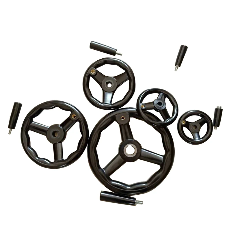 

Heavy Black Milling Machine Lathe CNC Spoked Hand Wheel Wave Round bakelite three handwheel 250x22mm 250x25mm 320x25mm