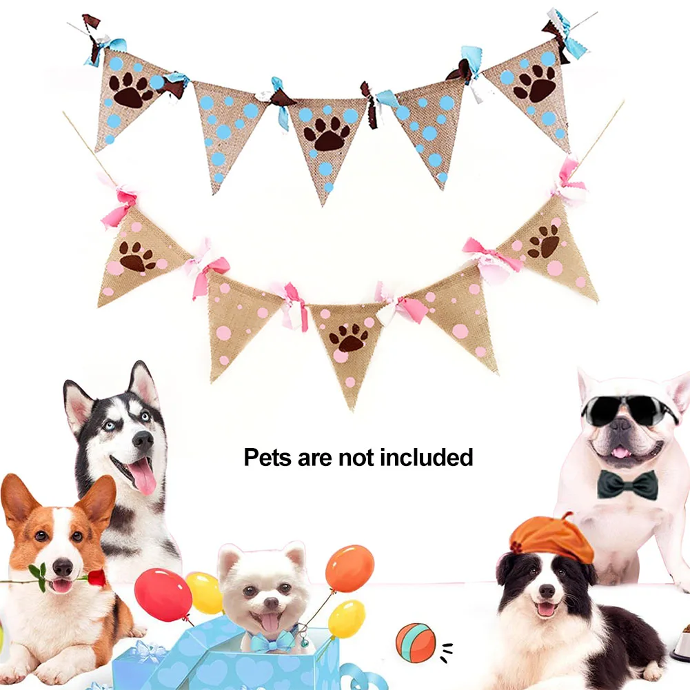 Домашние украшения гессианские гирлянды товары для домашних животных