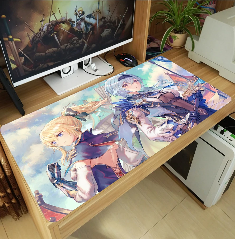 

Anime Game Genshin Impact Eula Sexy Large Mouse Pad Gaming Computer Desk Keyboard Mat Anti-Slip Thicken Playmat Mousepad Gift