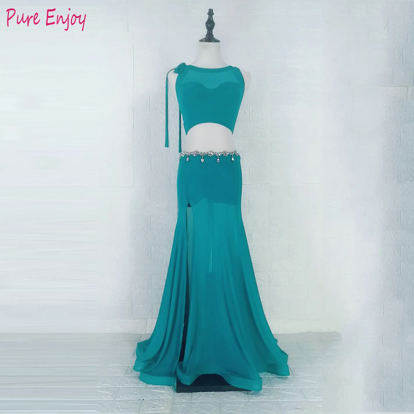 2020 женский дешевый класс одежда с плеча и юбка разрезом костюм для танца живота